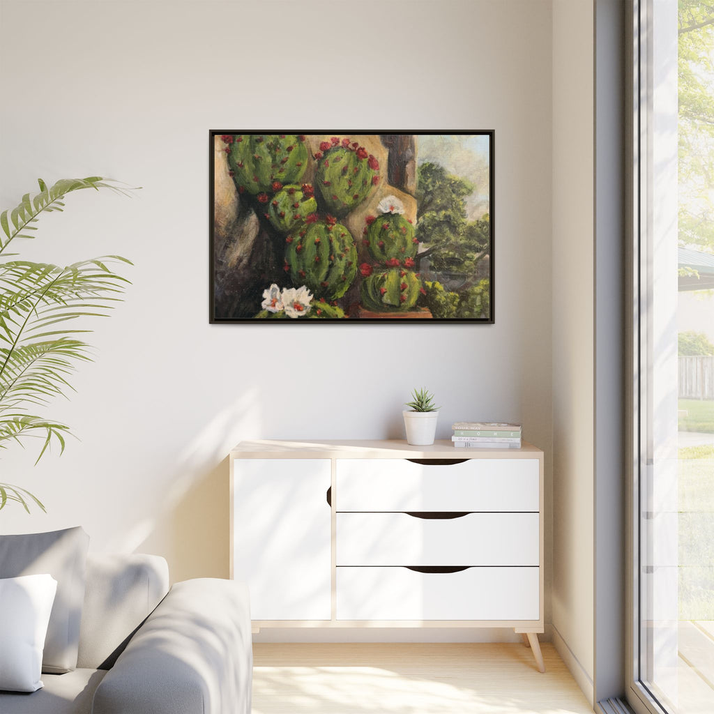 Matte Canvas Print of Original Desert Bloom, Framed (Multi-color)