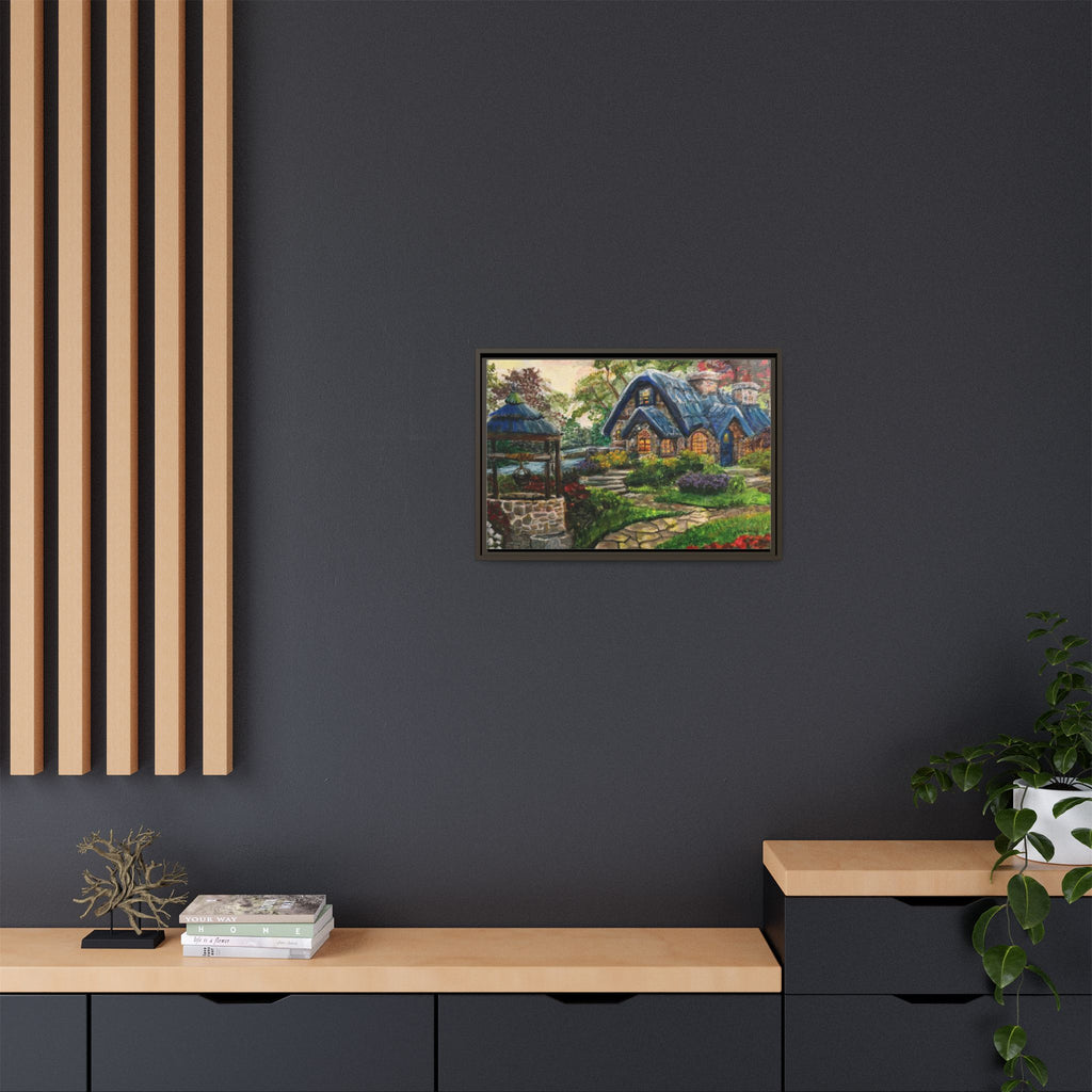 Framed Matte Canvas Cottage Well - Print of Original— Cozy Garden Pathway Print