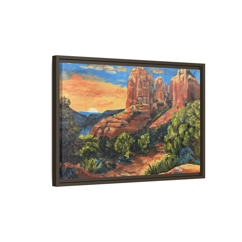 Framed Matte Canvas Desert Path Landscape Wall Art Print of Original