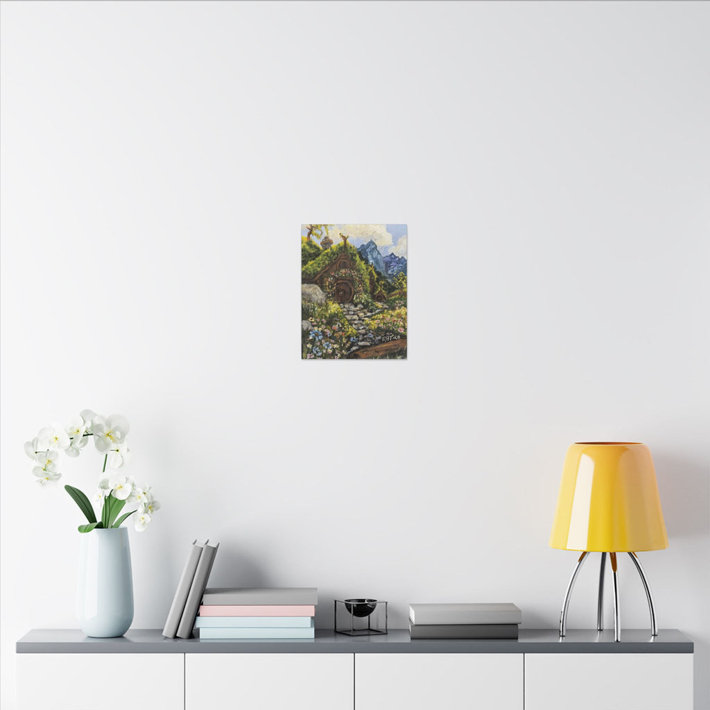 Home On The Shire Matte Canvas Wall Art — Fantasy Landscape Stretched Print of Original