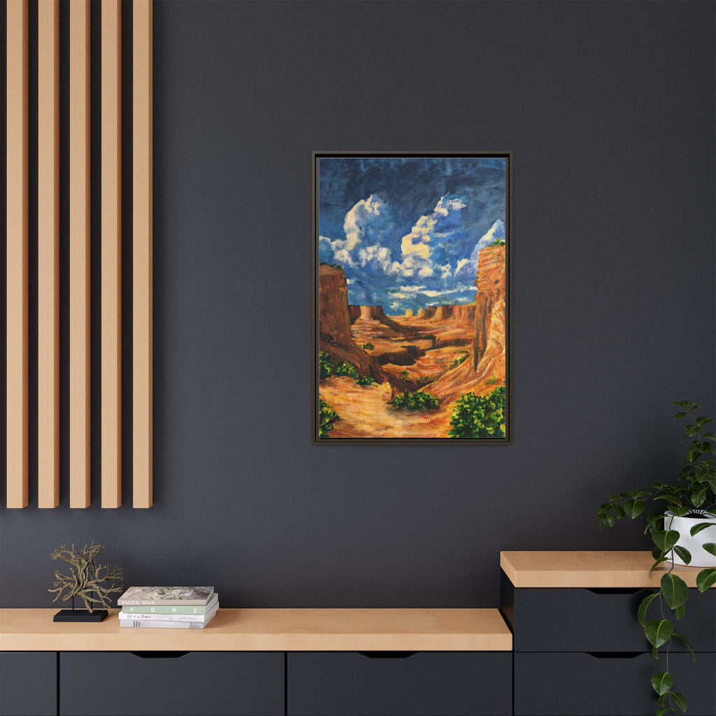 Framed Desert Canyon Matte Canvas Wall Art Print of Original — Southwestern Landscape Print