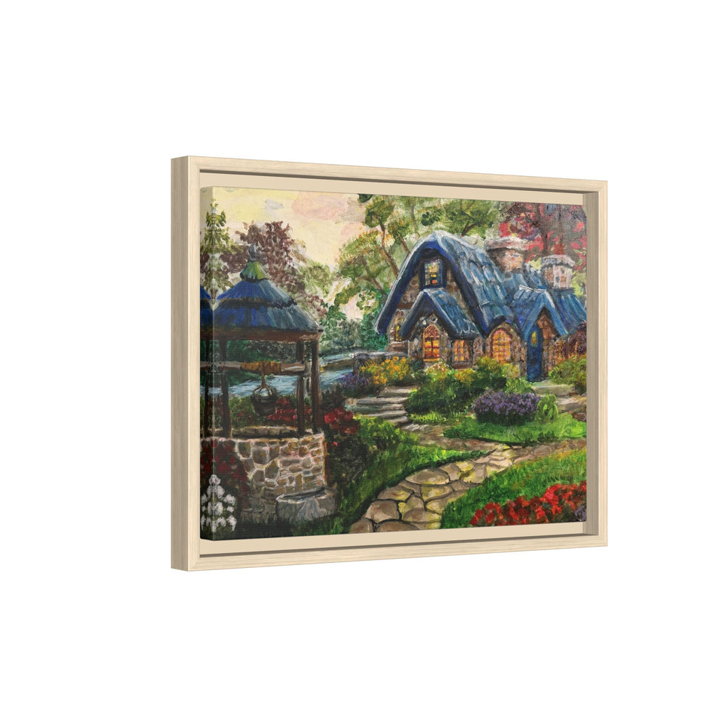 Framed Matte Canvas Cottage Well - Print of Original— Cozy Garden Pathway Print