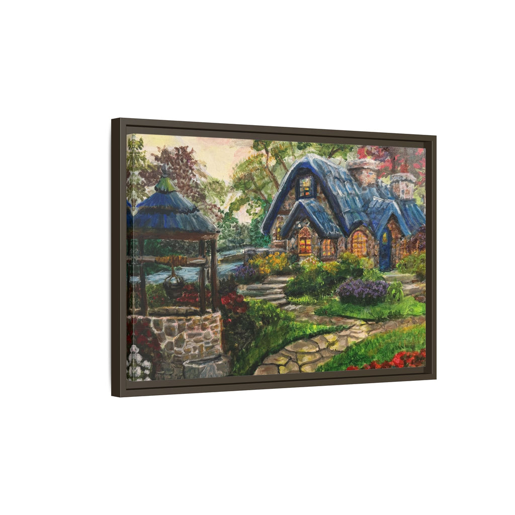 Framed Matte Canvas Cottage Well - Print of Original— Cozy Garden Pathway Print