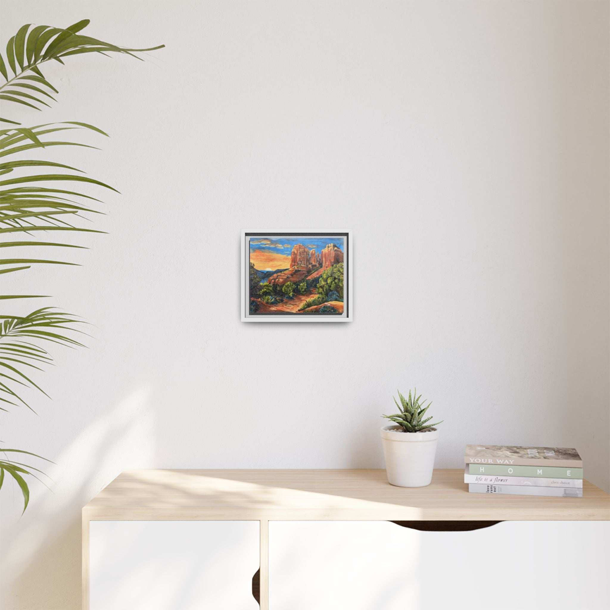 Framed Matte Canvas Desert Path Landscape Wall Art Print of Original