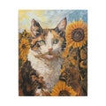 Dixie Cat in Sunflowers Canvas Wall Art Print of Original