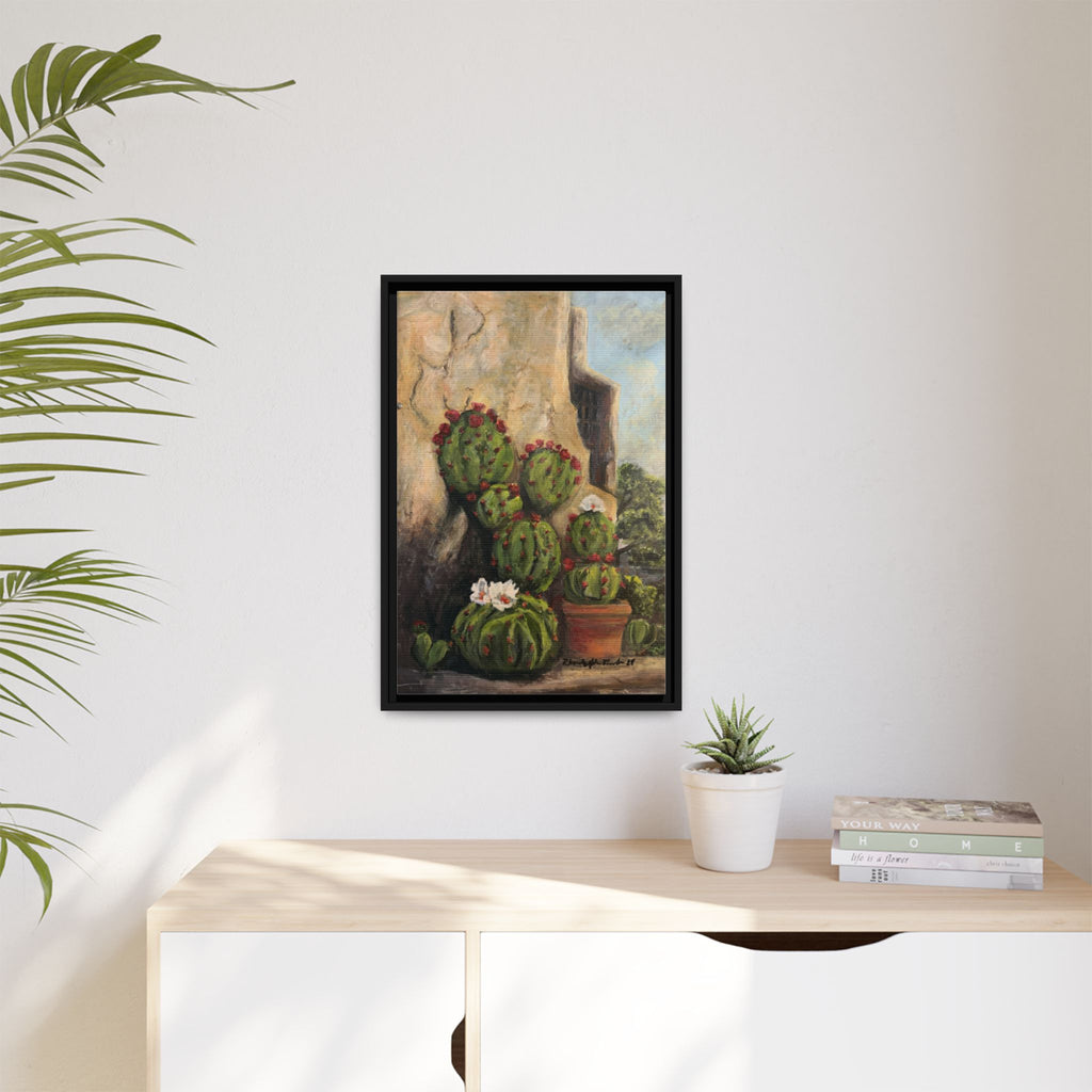 Matte Canvas Print of Original Desert Bloom, Framed (Multi-color)