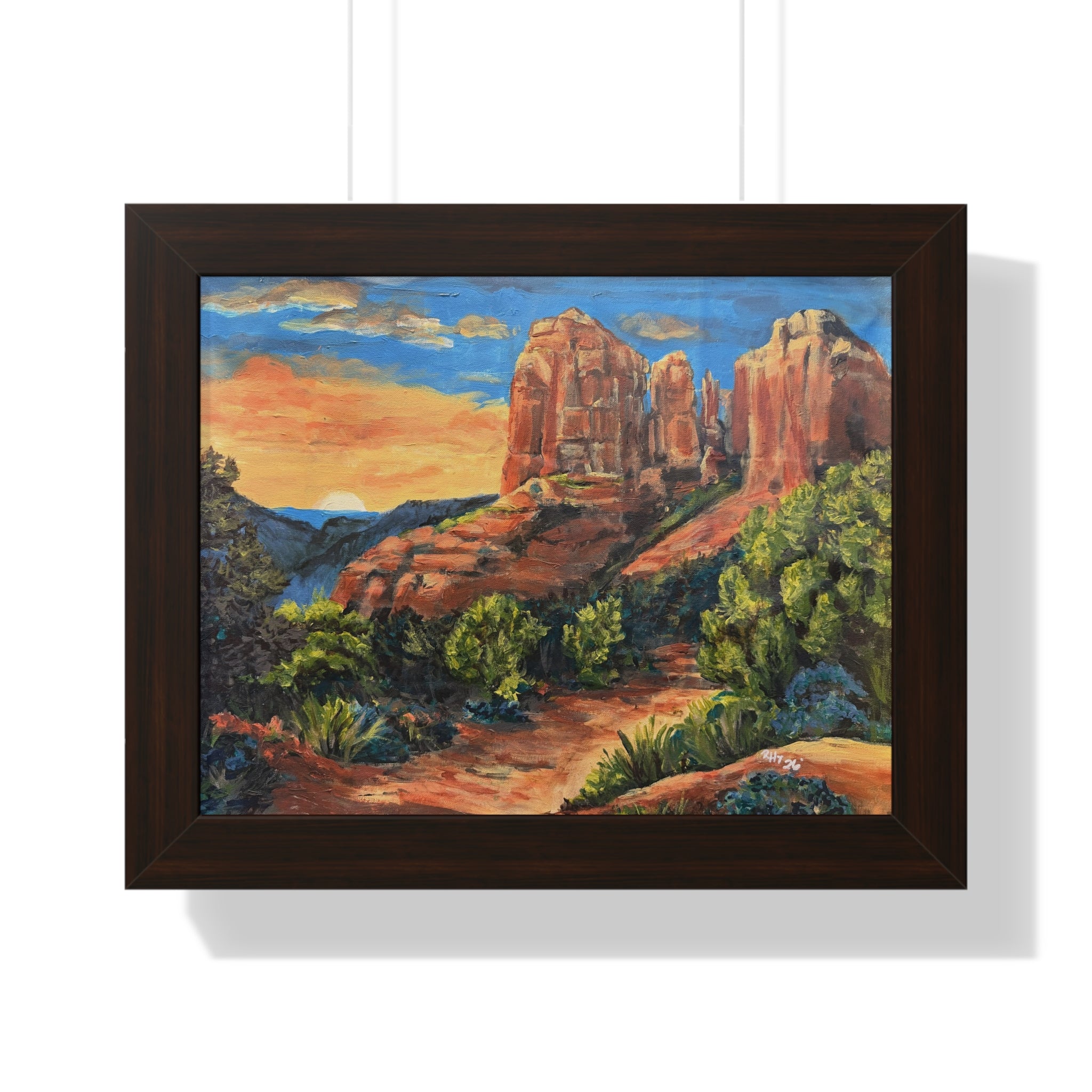 Framed Poster - Sedona Red Rock Landscape Art Print (Horizontal)