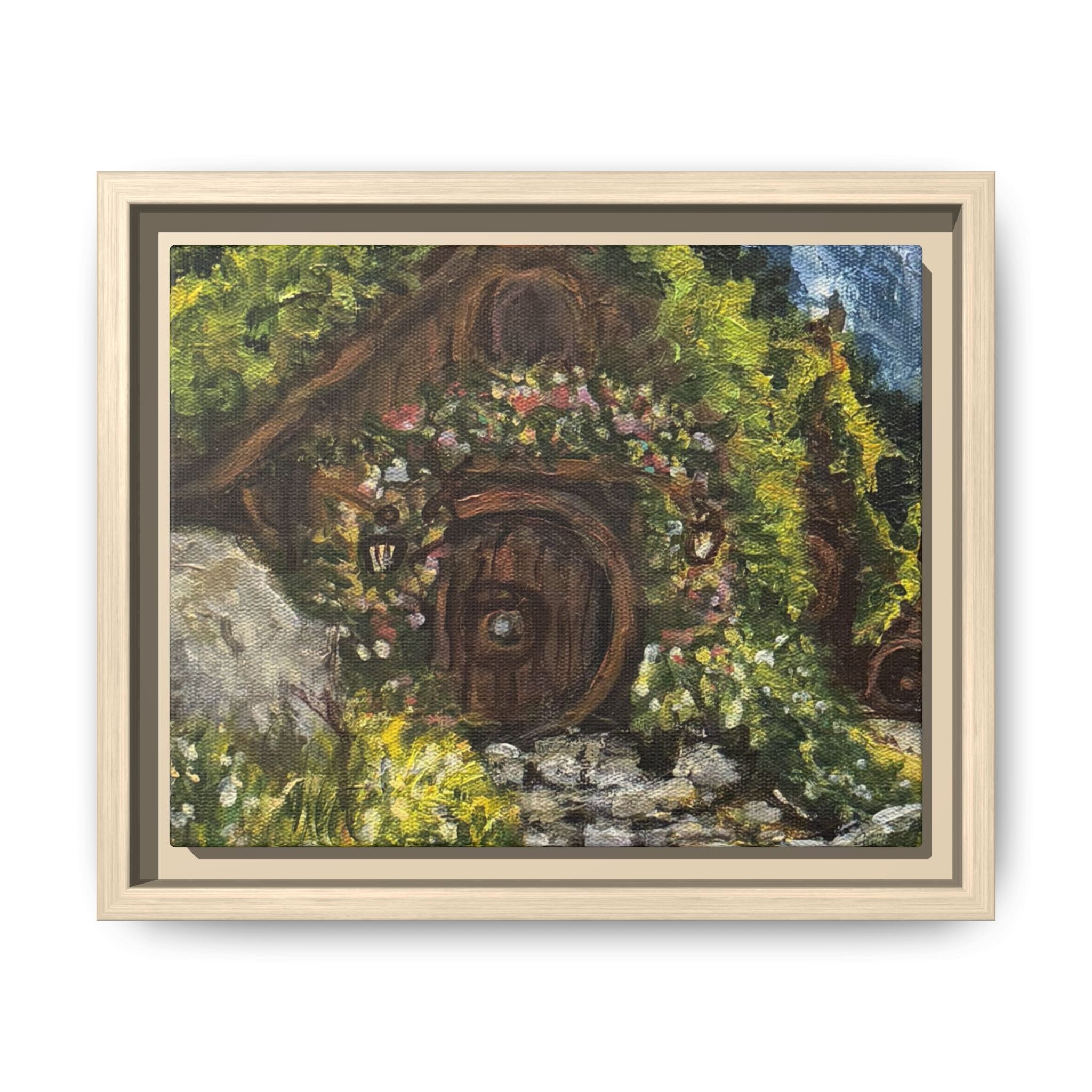 Framed Matte Canvas Print of Original– Home On The Shire Landscape Art