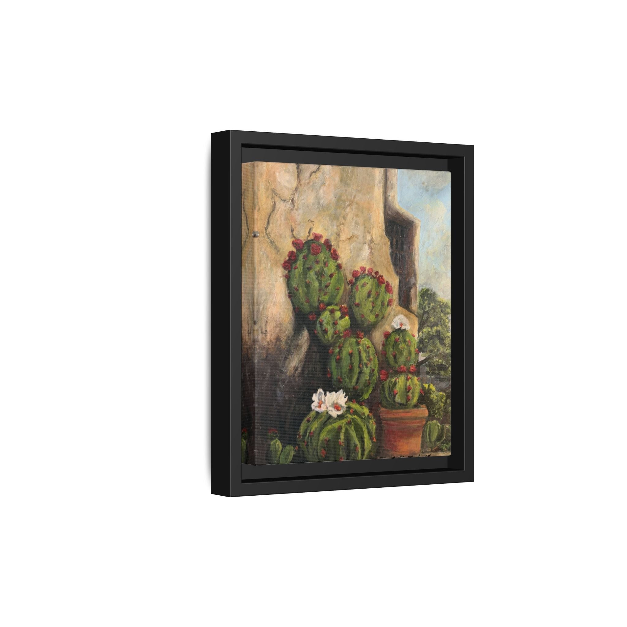 Matte Canvas Print of Original Desert Bloom, Framed (Multi-color)