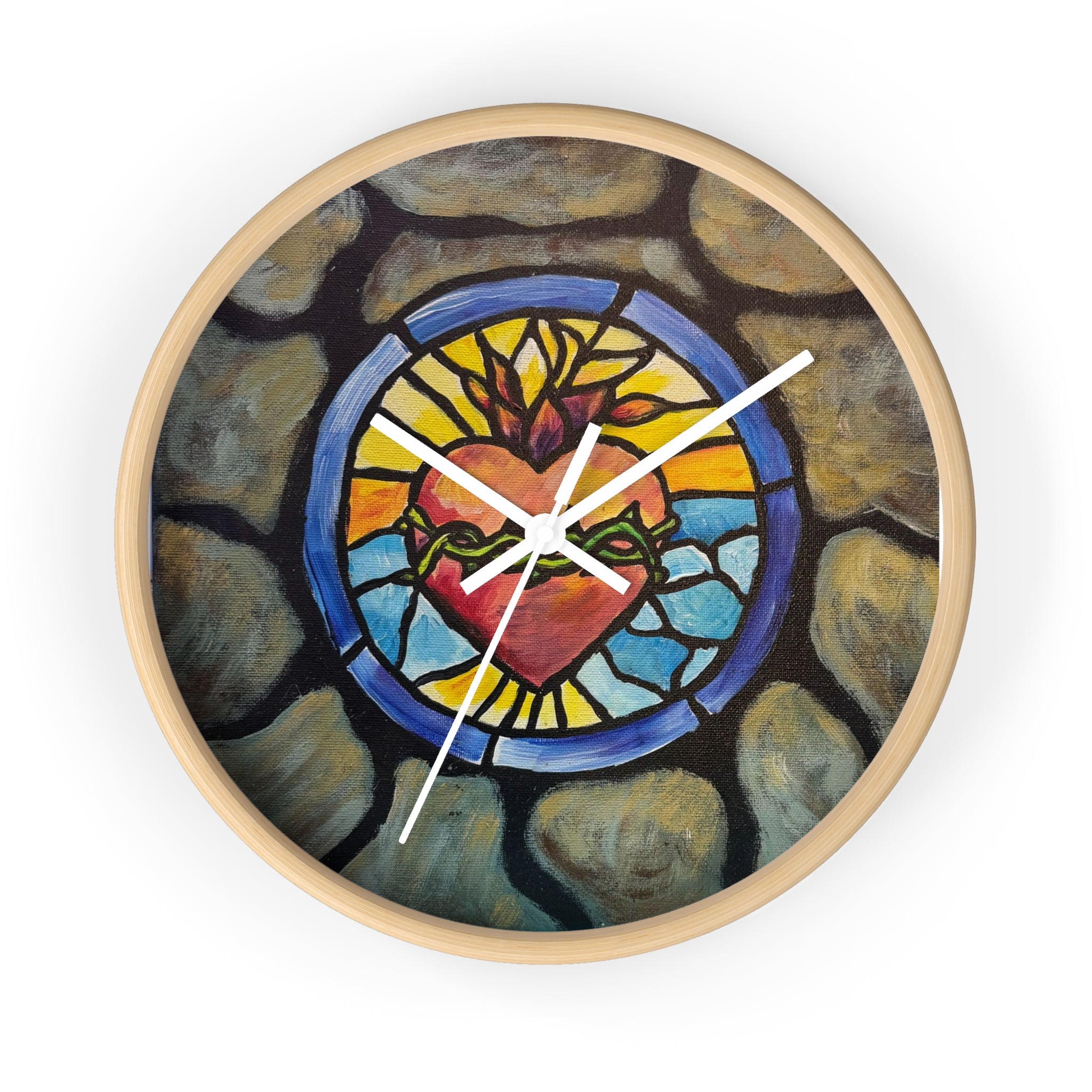 Heart of Glass Art Wall Clock — Vintage Glass-Inspired Decorative Clock