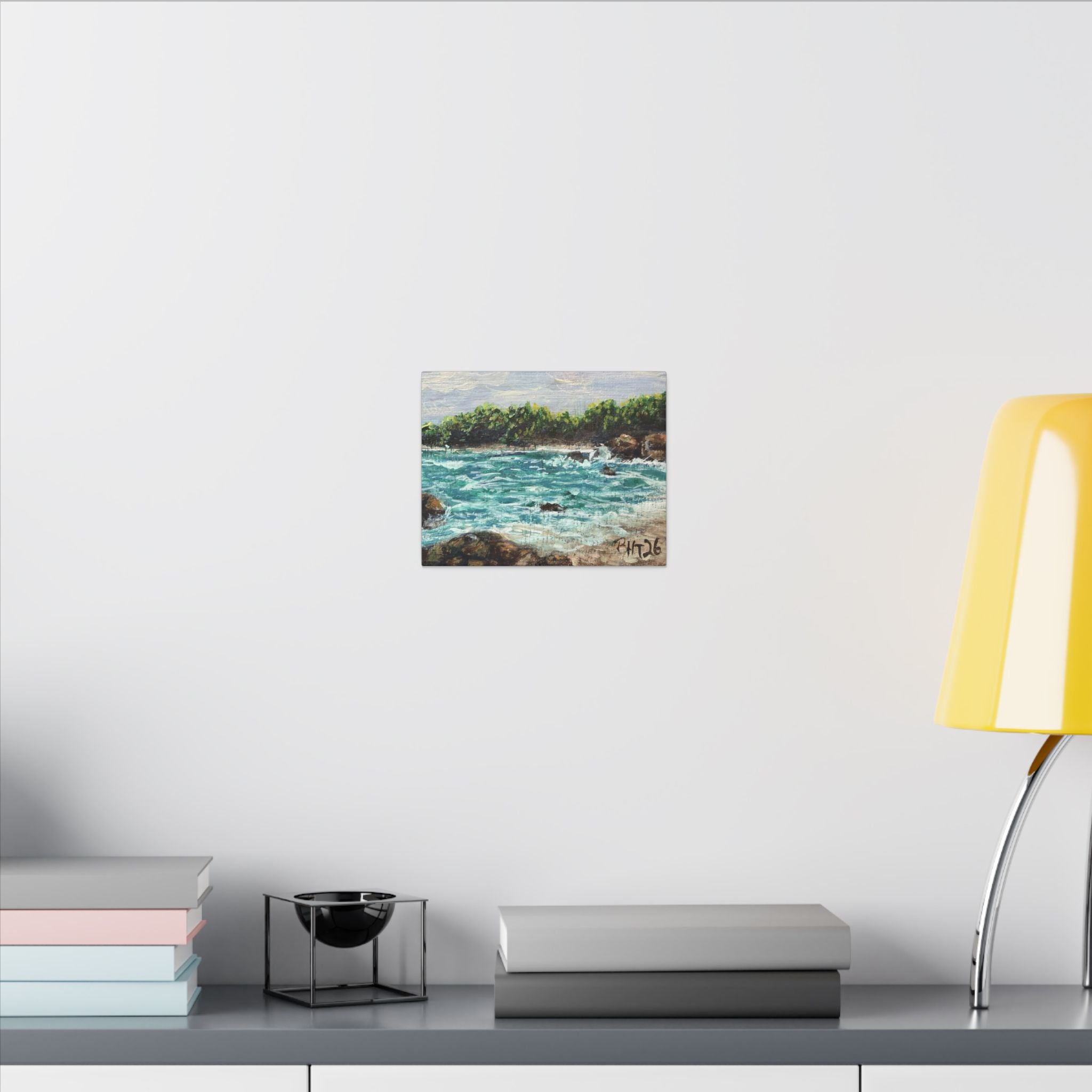 Down By The Bay Canvas Print of Original — Turquoise Waves Beach Wall Art