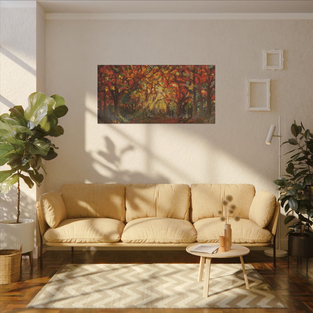 Autumn Grove Light Matte Canvas Wall Art Print of Original — Stretched Fall Landscape