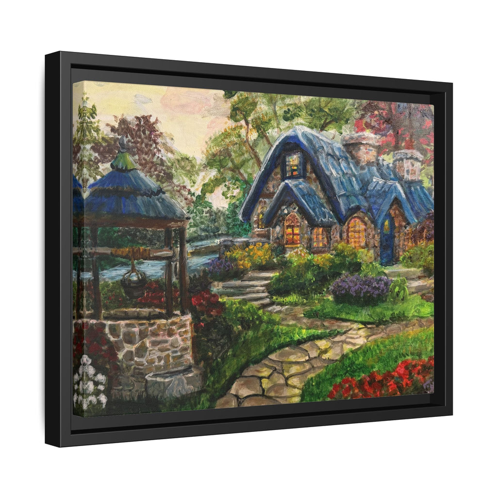 Framed Matte Canvas Cottage Well - Print of Original— Cozy Garden Pathway Print