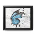 Blue Watercolor Butterfly Matte Canvas Print (Framed)