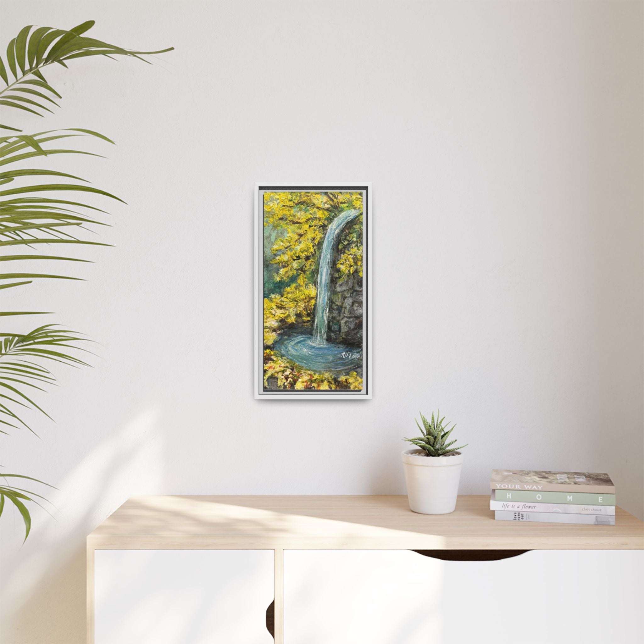 Framed Matte Canvas Hope Springs Print of Original – Vertical Nature Wall Art (Multi-Color)