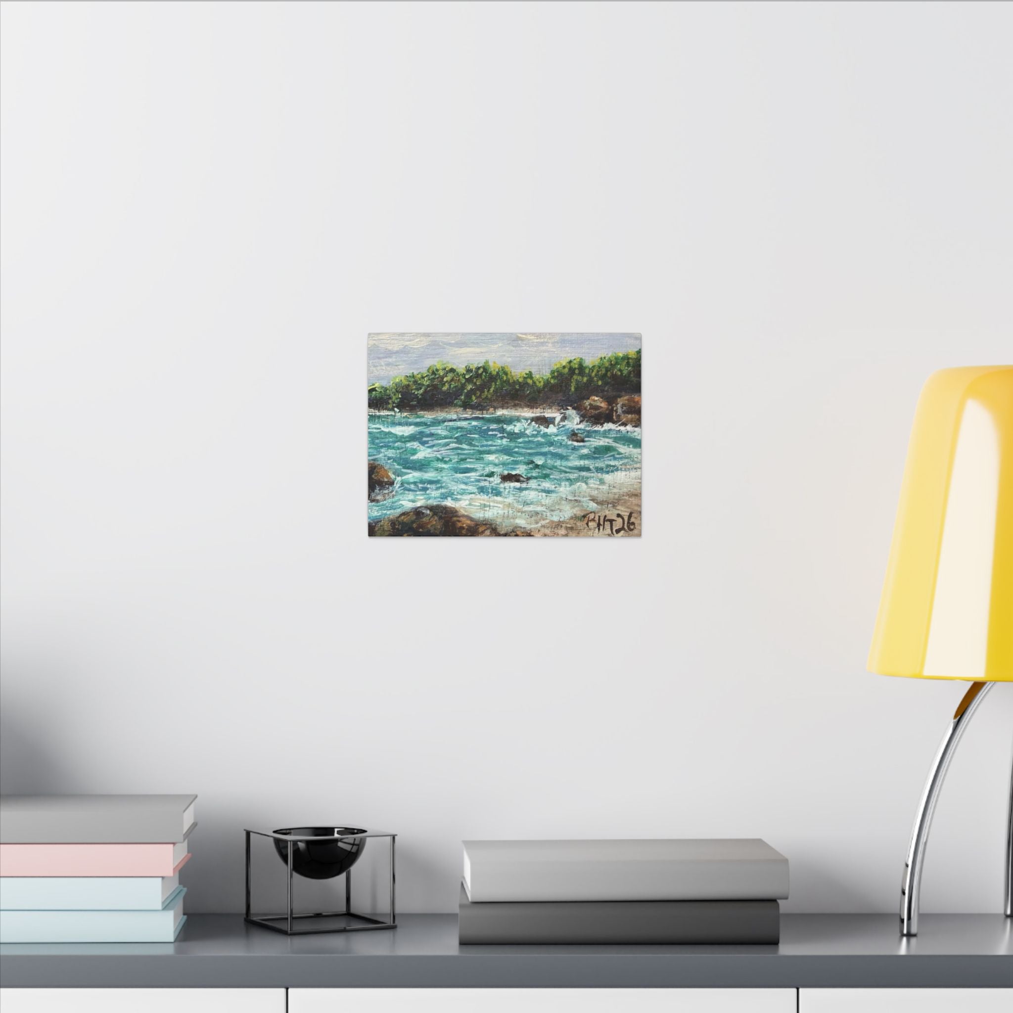 Down By The Bay Canvas Print of Original — Turquoise Waves Beach Wall Art