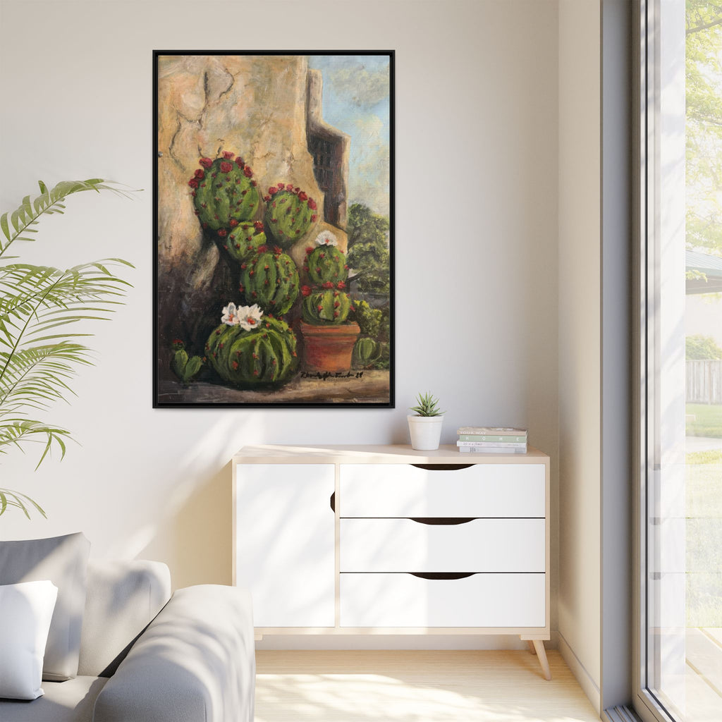 Matte Canvas Print of Original Desert Bloom, Framed (Multi-color)