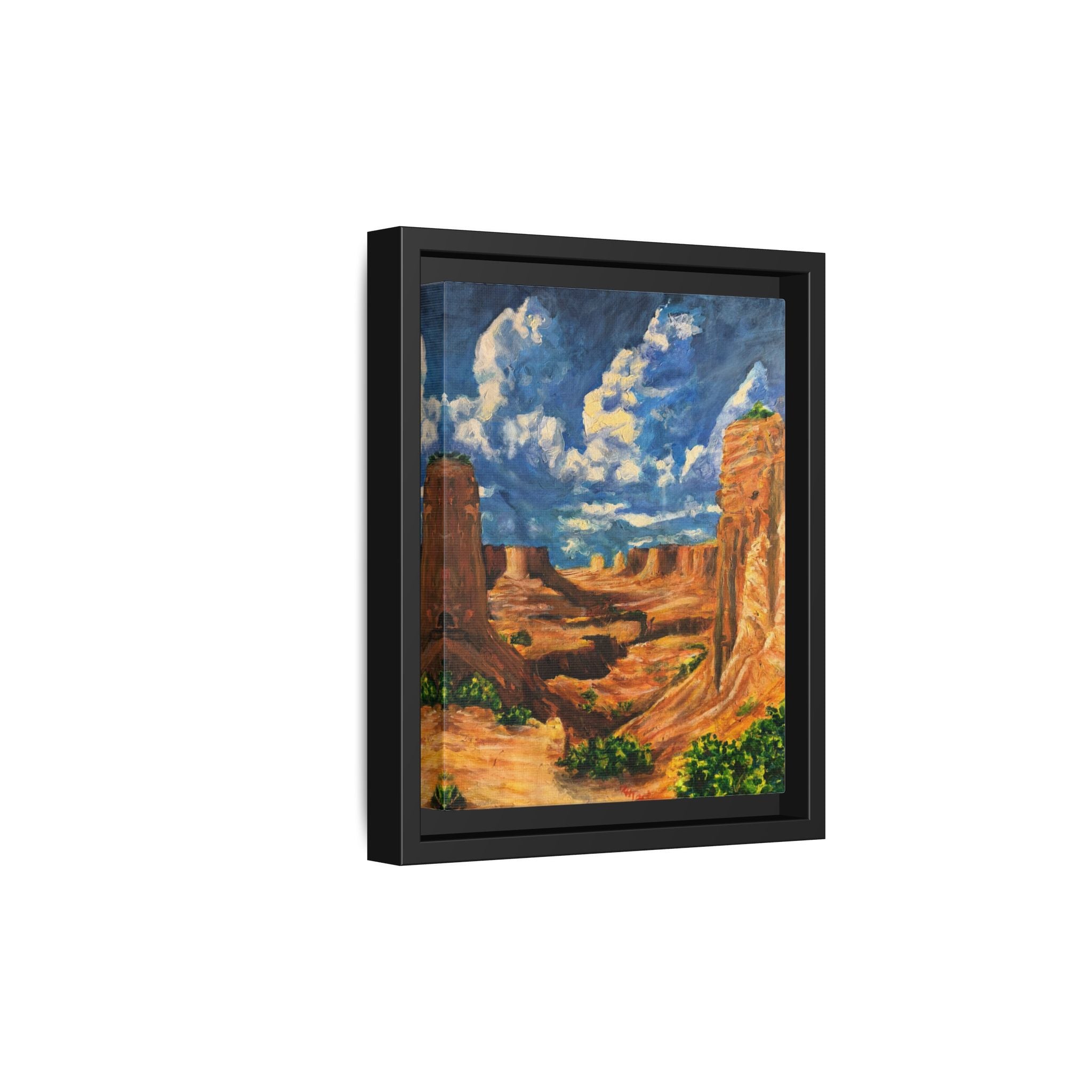 Framed Desert Canyon Matte Canvas Wall Art Print of Original — Southwestern Landscape Print