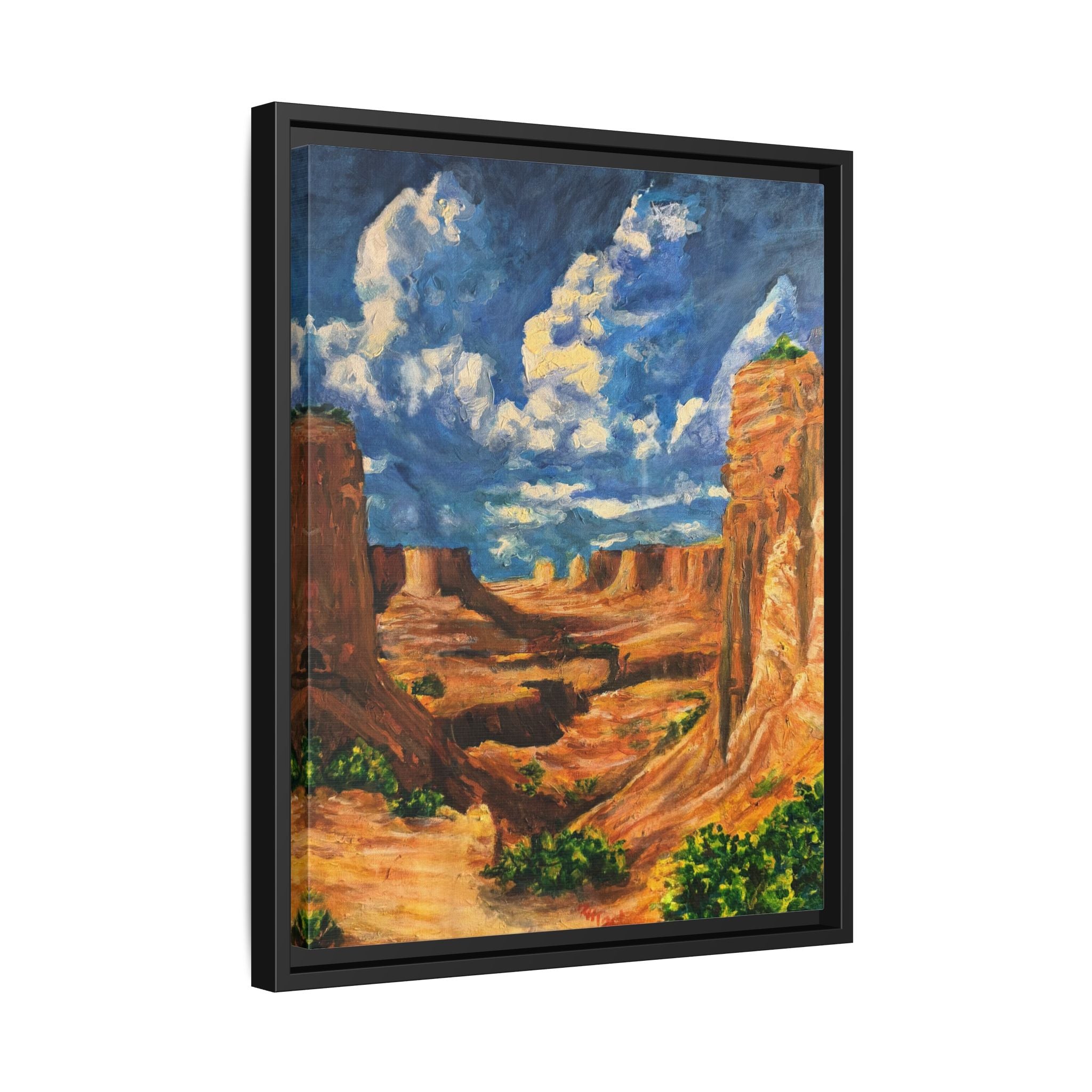Framed Desert Canyon Matte Canvas Wall Art Print of Original — Southwestern Landscape Print