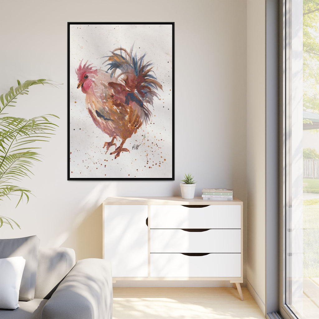 Watercolor Matte Canvas Print of Original Henrietta — Framed Farmhouse Wall Art