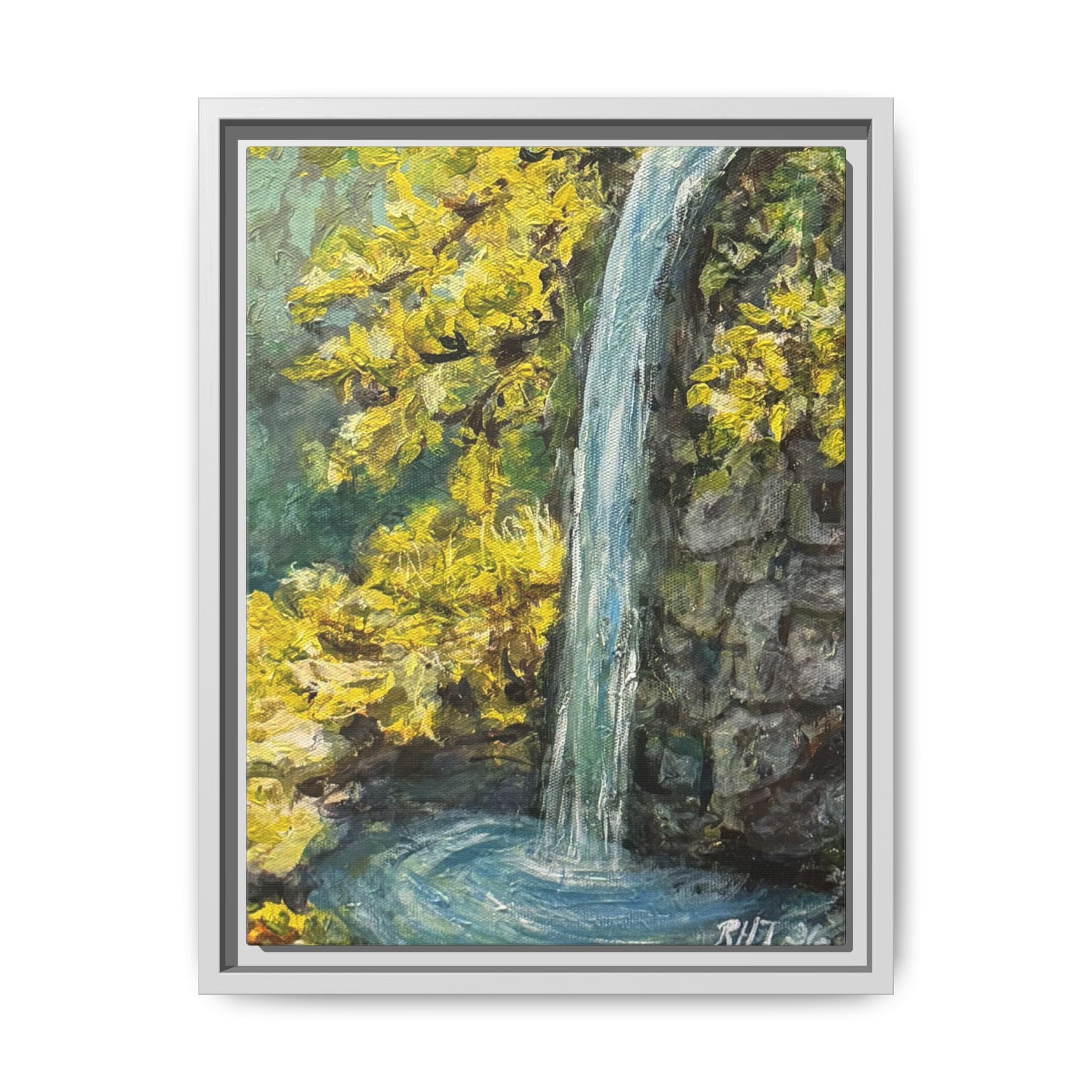 Framed Matte Canvas Hope Springs Print of Original – Vertical Nature Wall Art (Multi-Color)