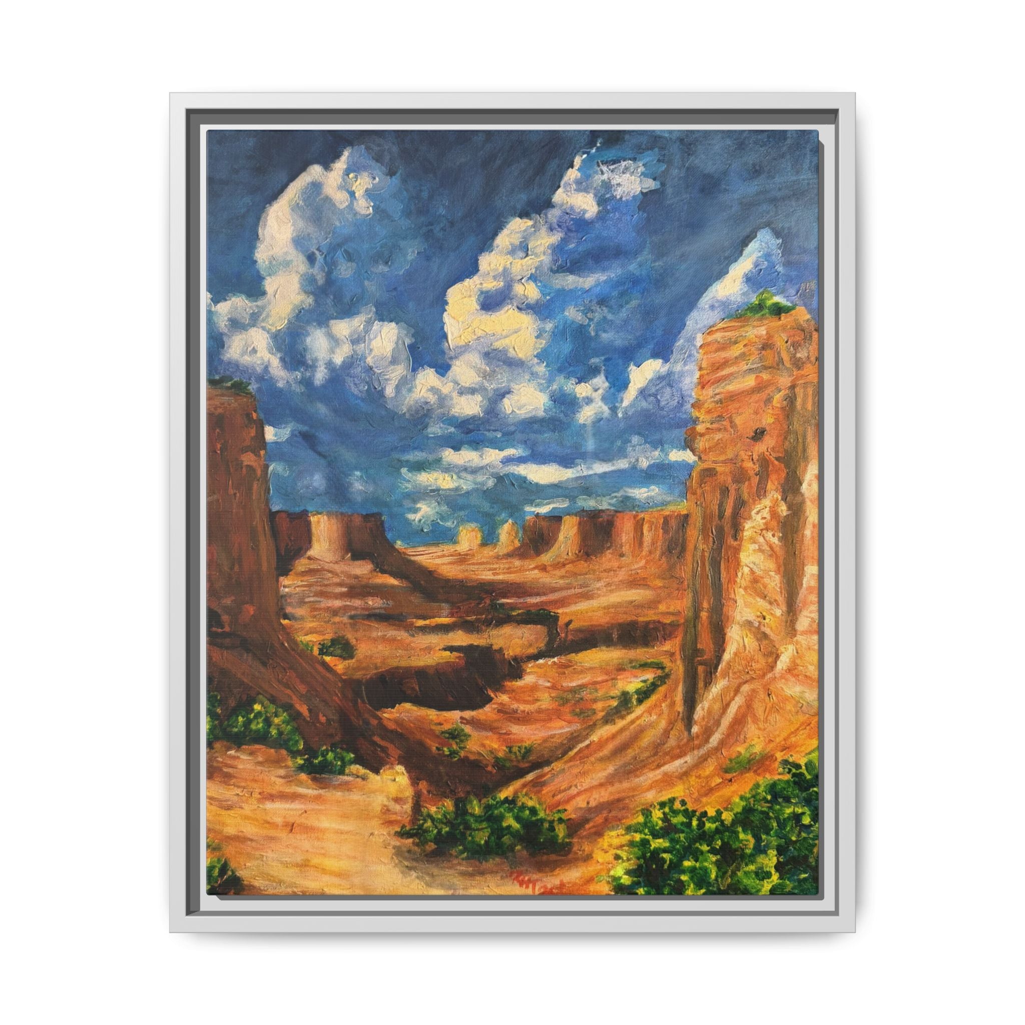 Framed Desert Canyon Matte Canvas Wall Art Print of Original — Southwestern Landscape Print