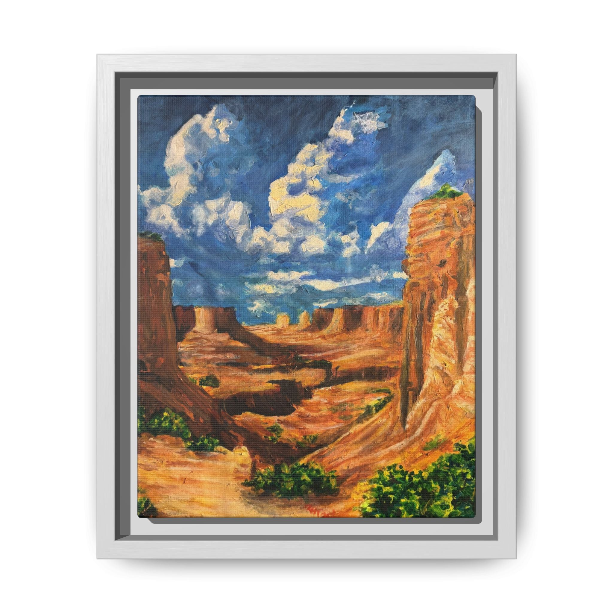 Framed Desert Canyon Matte Canvas Wall Art Print of Original — Southwestern Landscape Print