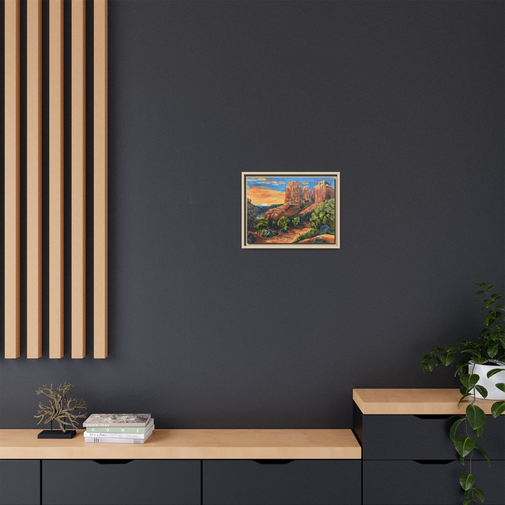 Framed Matte Canvas Desert Path Landscape Wall Art Print of Original