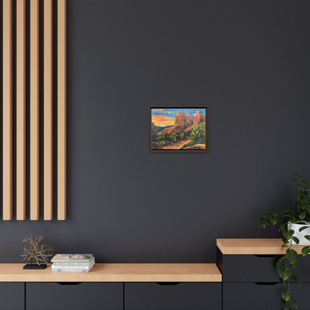 Framed Matte Canvas Desert Path Landscape Wall Art Print of Original