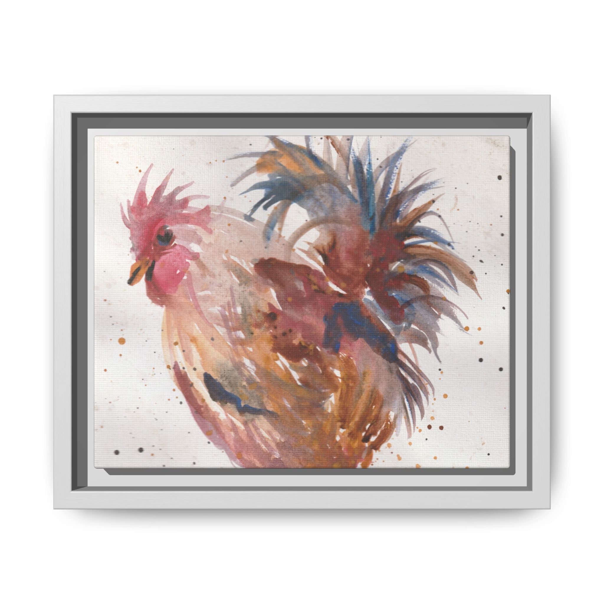 Watercolor Matte Canvas Print of Original Henrietta — Framed Farmhouse Wall Art