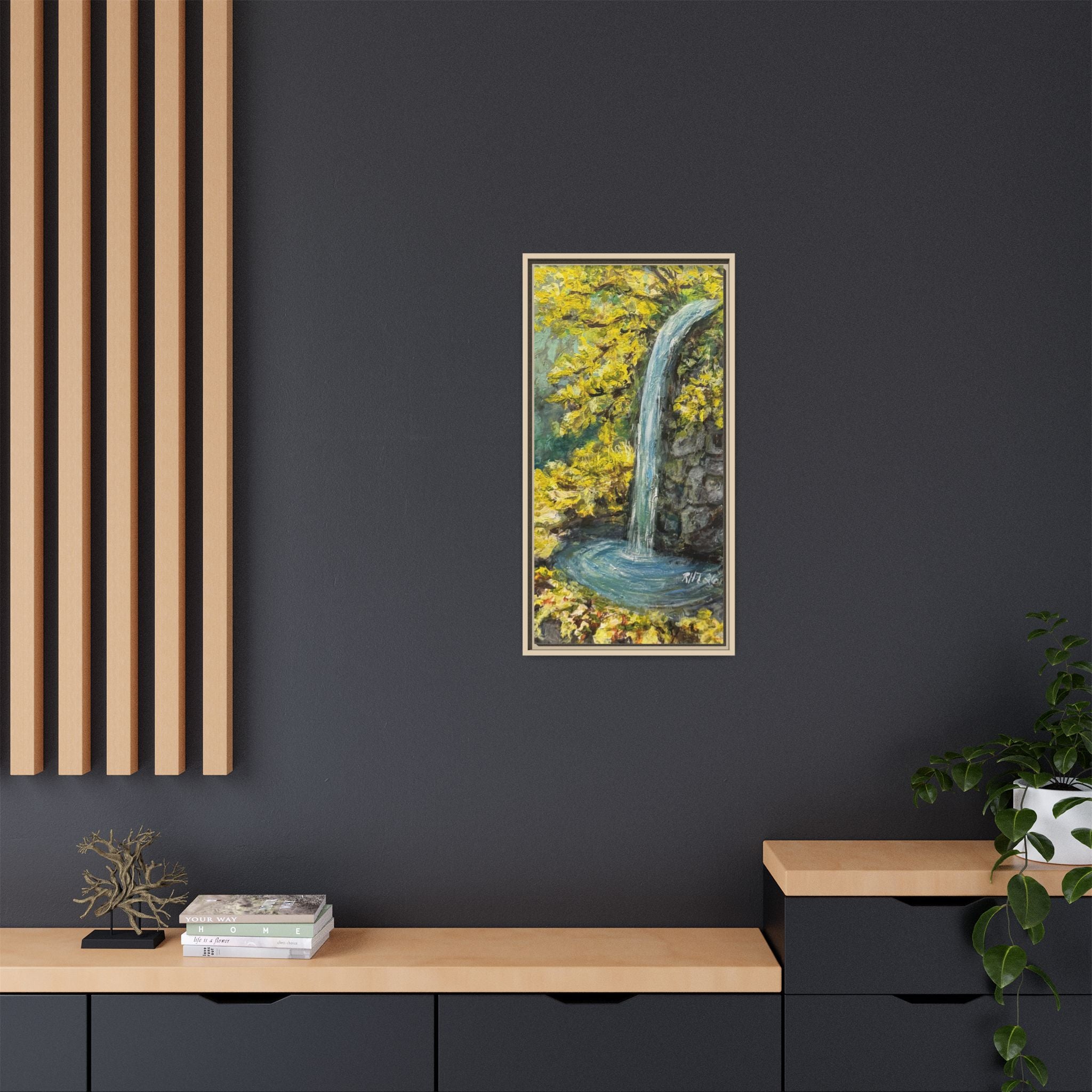 Framed Matte Canvas Hope Springs Print of Original – Vertical Nature Wall Art (Multi-Color)