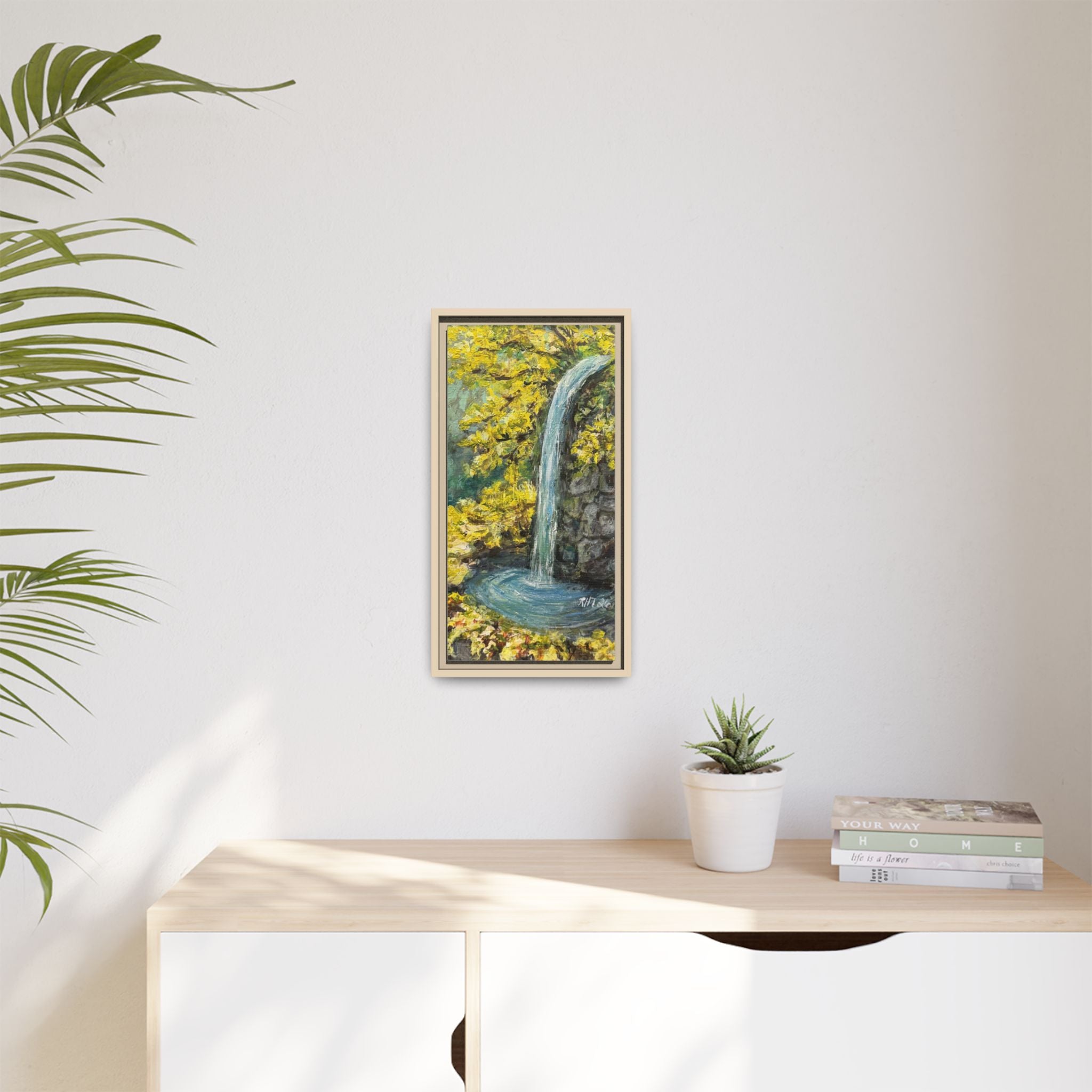 Framed Matte Canvas Hope Springs Print of Original – Vertical Nature Wall Art (Multi-Color)