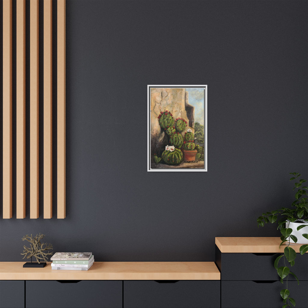 Matte Canvas Print of Original Desert Bloom, Framed (Multi-color)