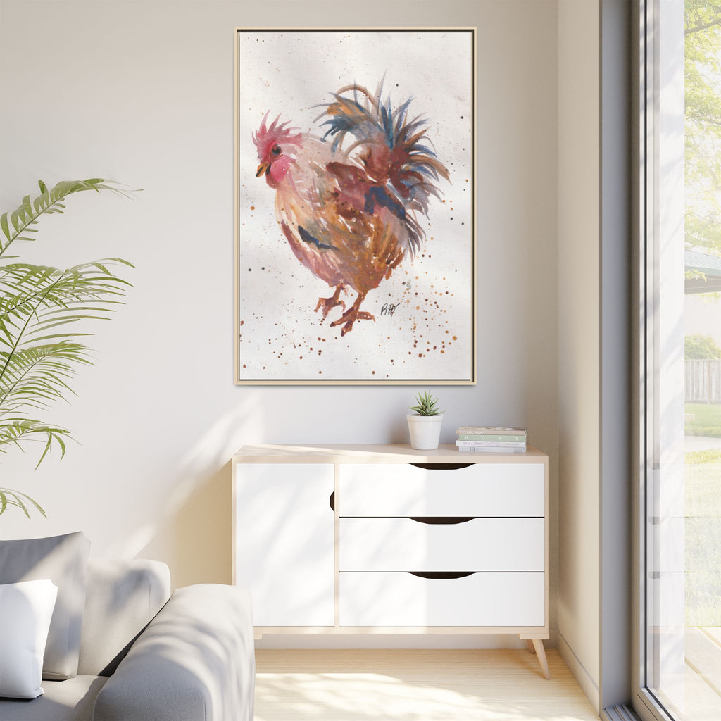 Watercolor Matte Canvas Print of Original Henrietta — Framed Farmhouse Wall Art