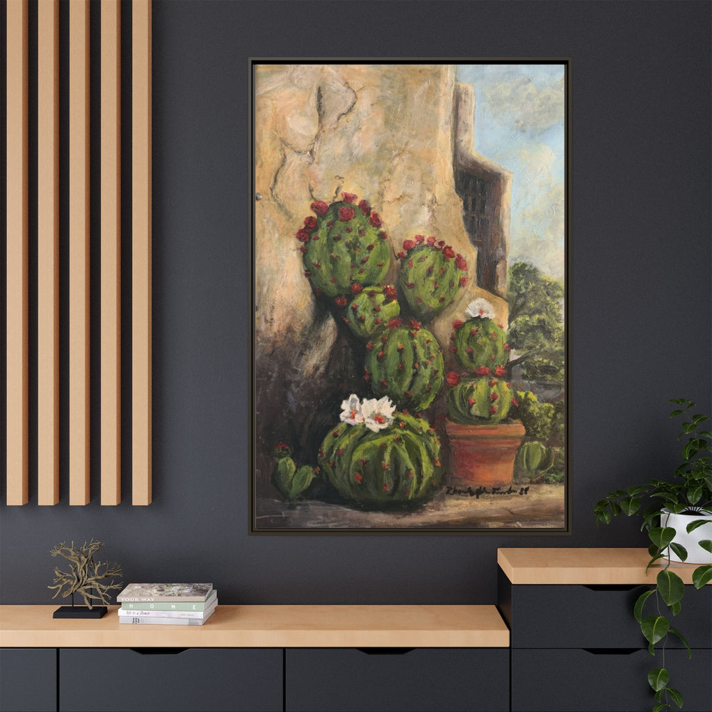 Matte Canvas Print of Original Desert Bloom, Framed (Multi-color)