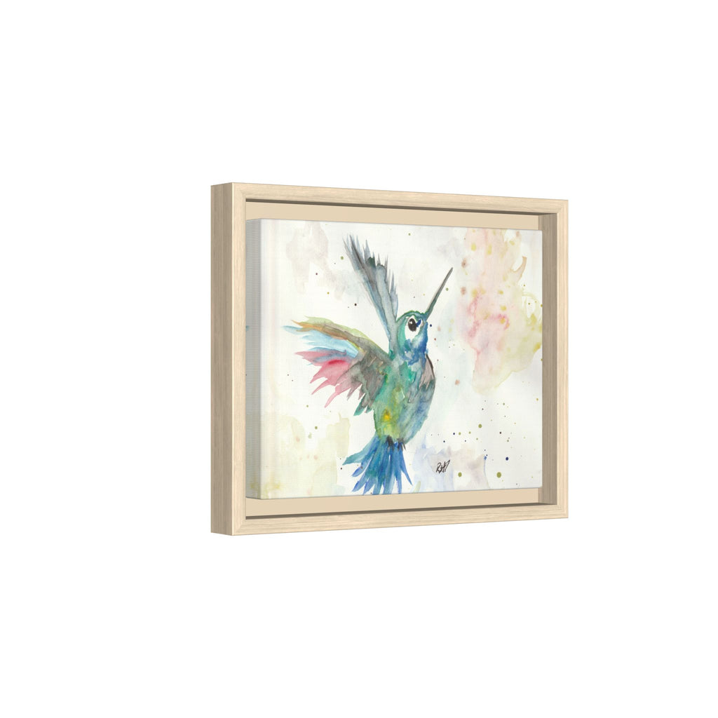 Higher Hummingbird Watercolor Framed Canvas Print of Original — Multicolor Matte Wall Art
