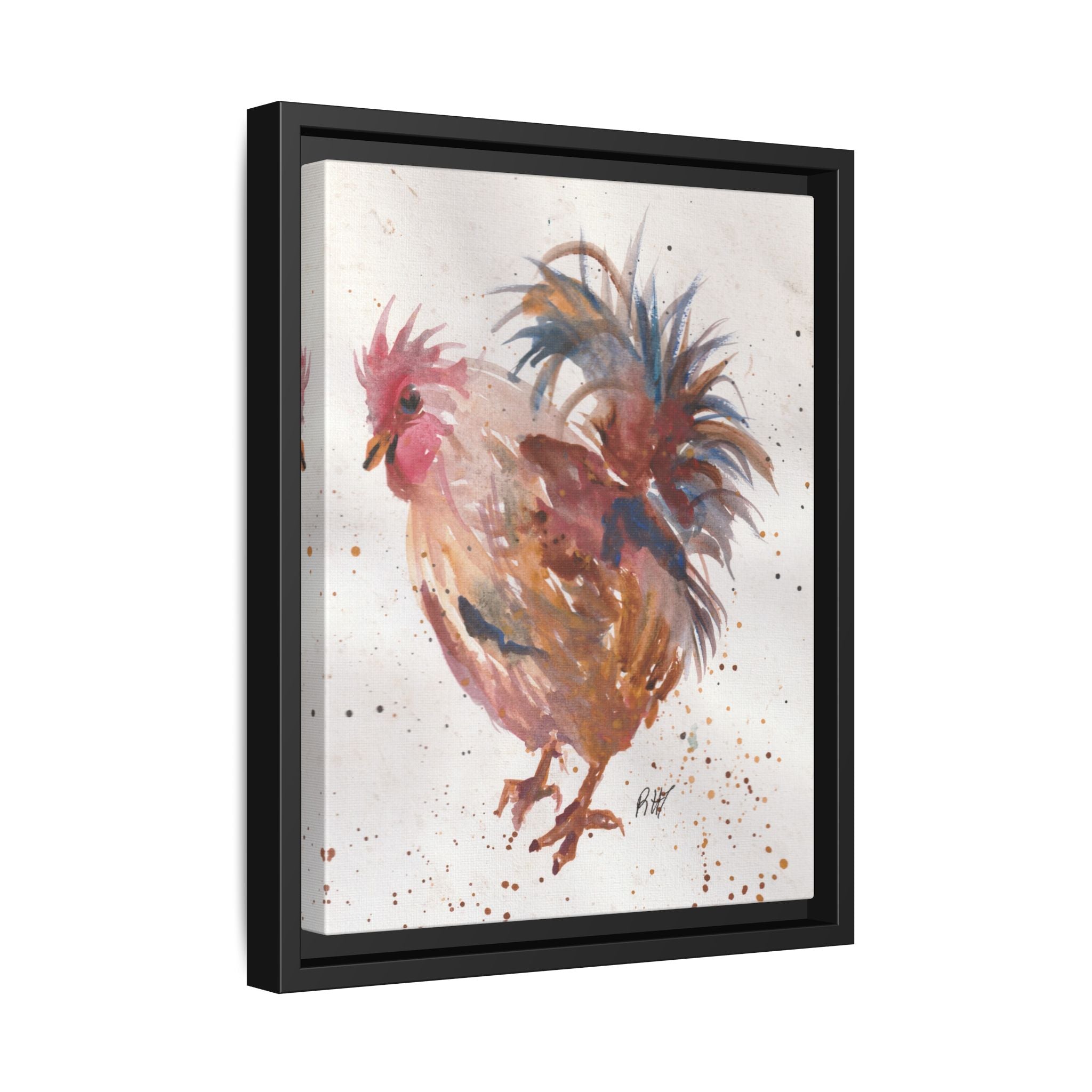 Watercolor Matte Canvas Print of Original Henrietta — Framed Farmhouse Wall Art