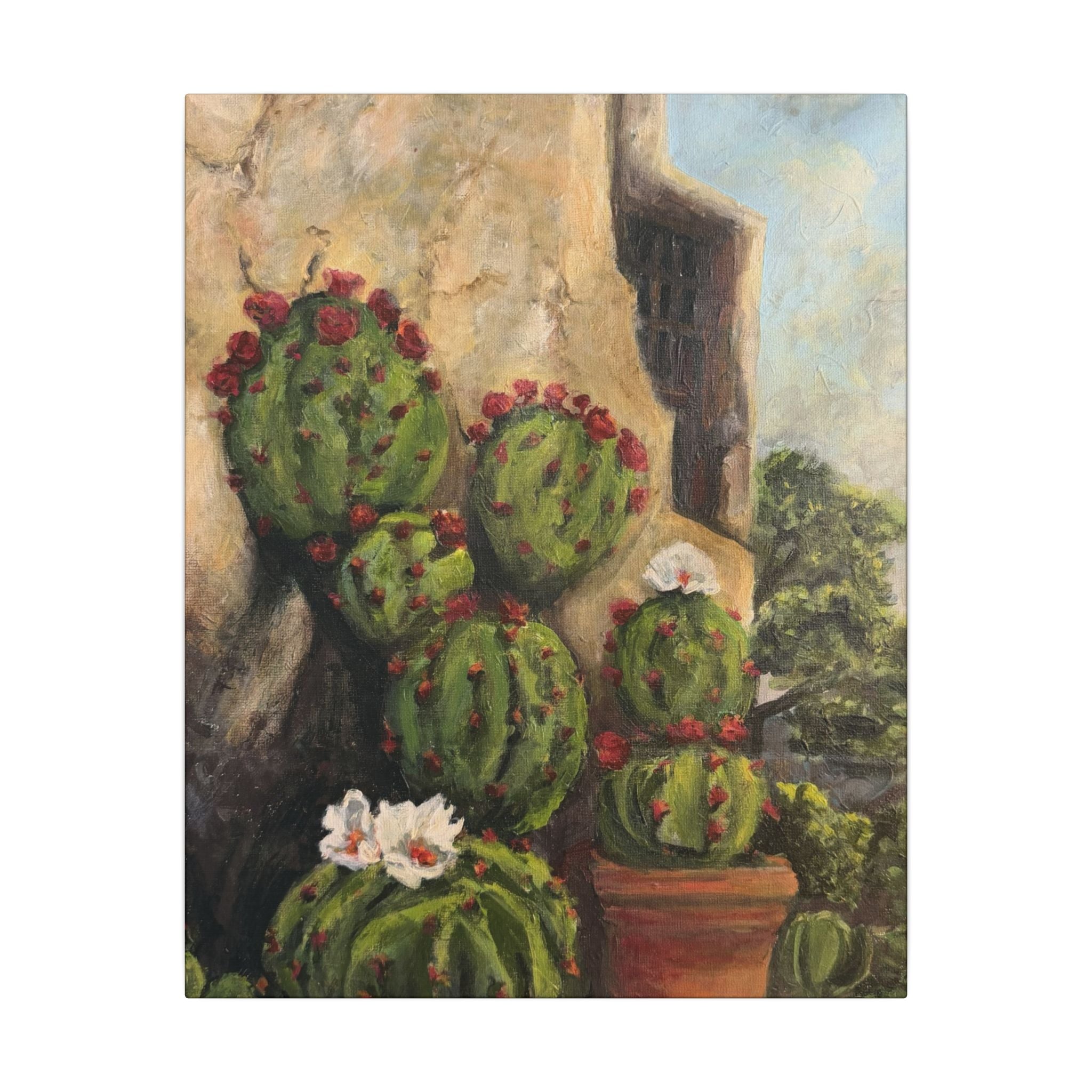 Cactus Wall Canvas Print of Original — Matte Stretched Wall Art