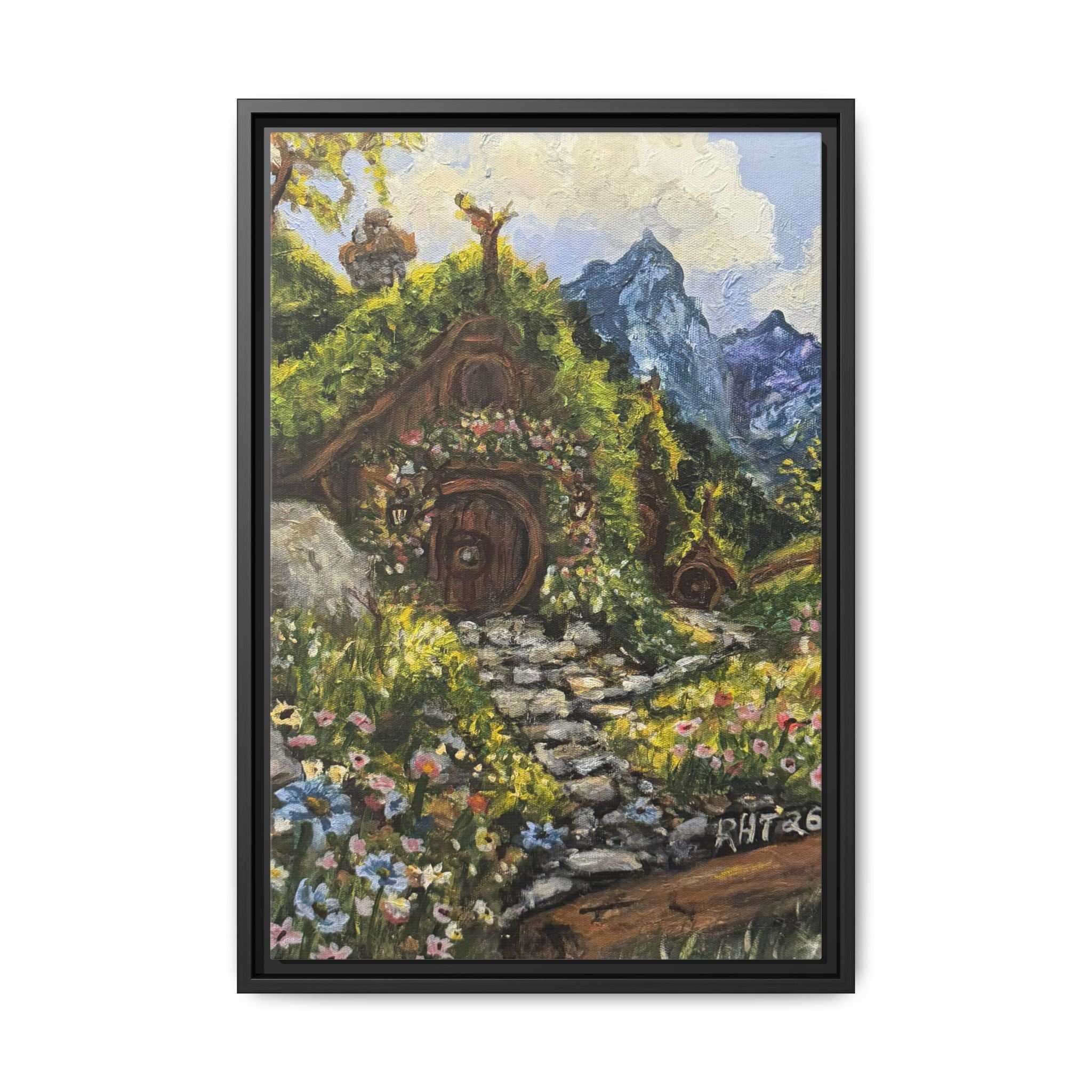 Framed Matte Canvas Print of Original– Home On The Shire Landscape Art