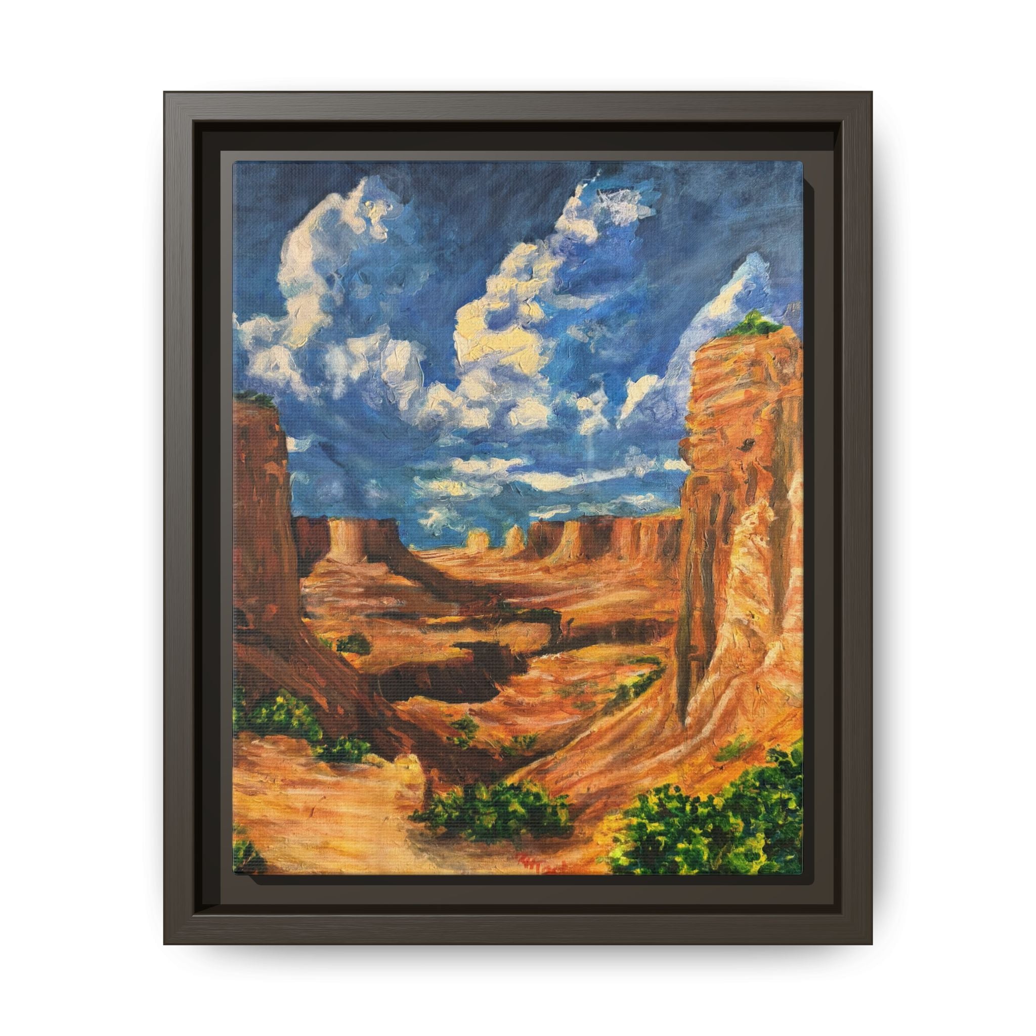 Framed Desert Canyon Matte Canvas Wall Art Print of Original — Southwestern Landscape Print