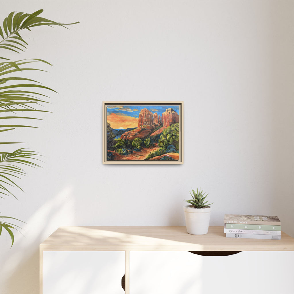 Framed Matte Canvas Desert Path Landscape Wall Art Print of Original