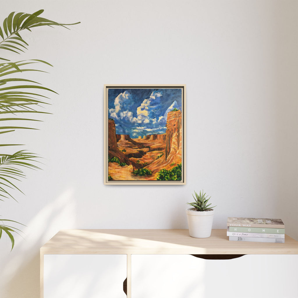 Framed Desert Canyon Matte Canvas Wall Art Print of Original — Southwestern Landscape Print