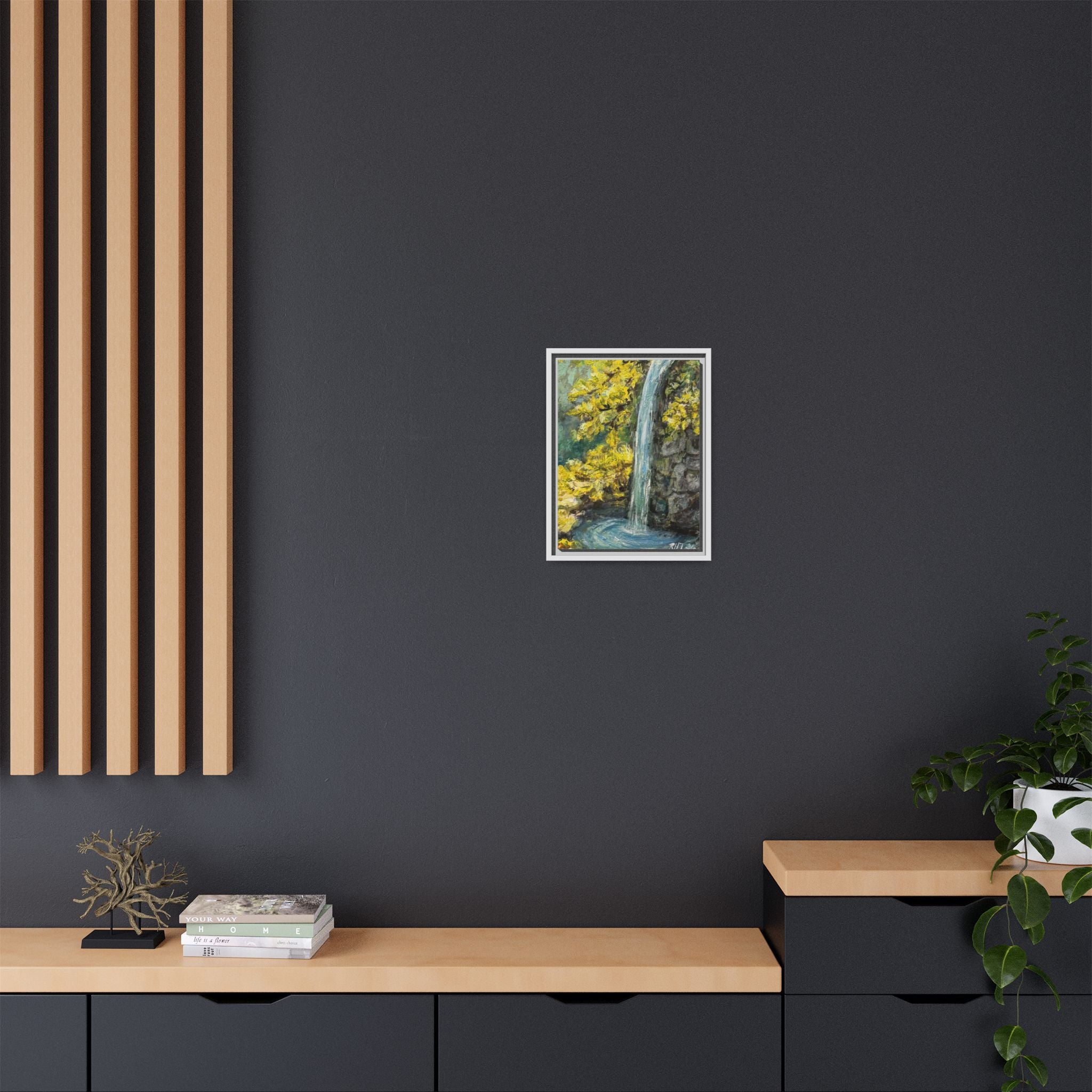 Framed Matte Canvas Hope Springs Print of Original – Vertical Nature Wall Art (Multi-Color)
