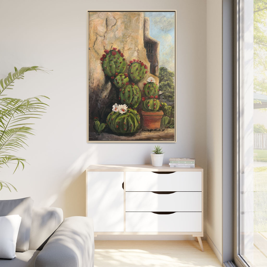 Matte Canvas Print of Original Desert Bloom, Framed (Multi-color)