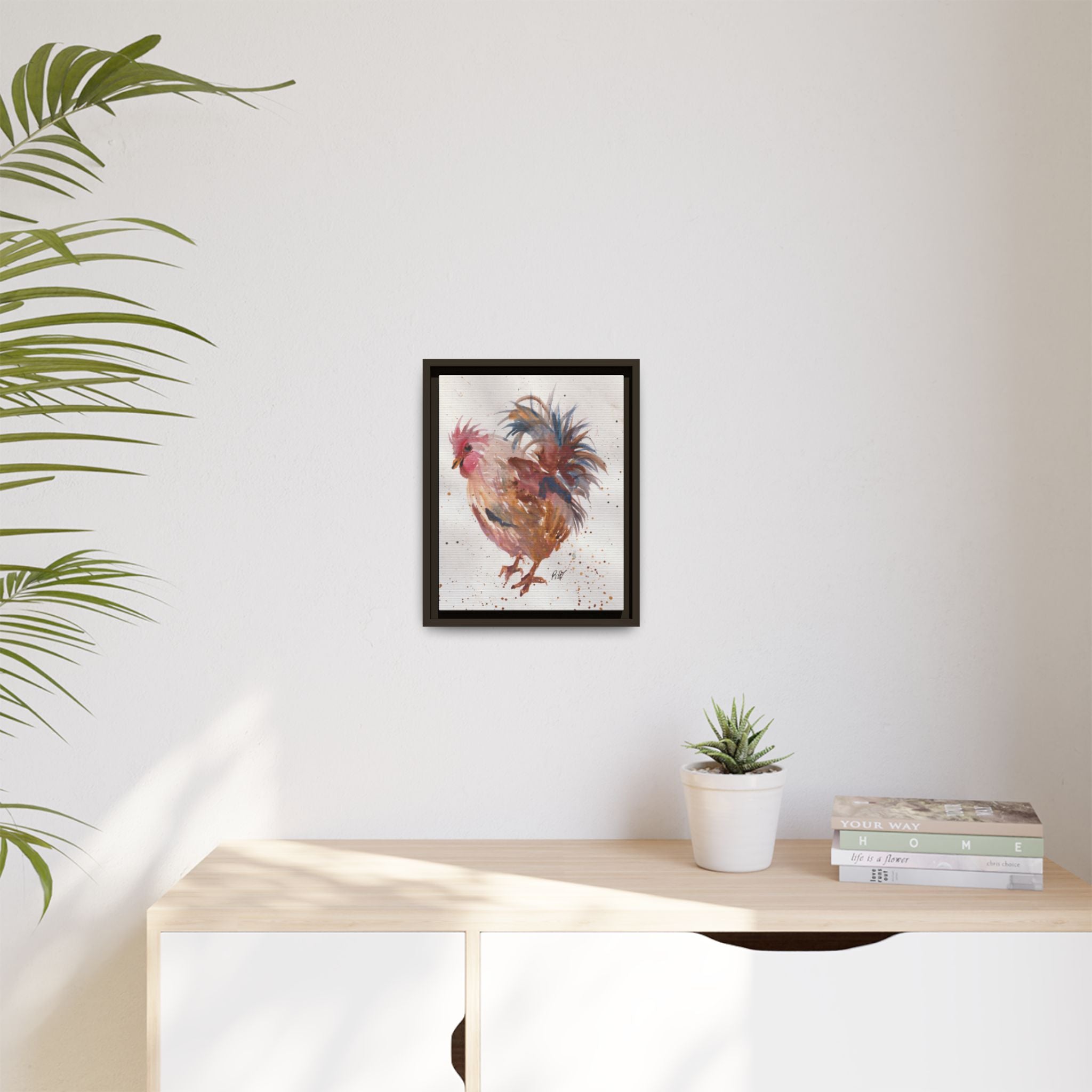 Watercolor Matte Canvas Print of Original Henrietta — Framed Farmhouse Wall Art