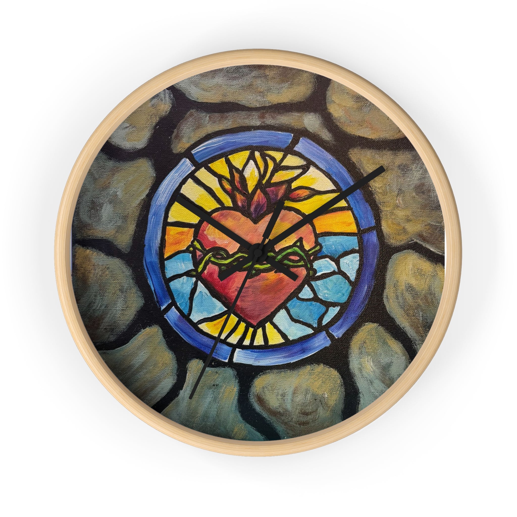 Heart of Glass Art Wall Clock — Vintage Glass-Inspired Decorative Clock