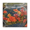 Goldfish Bowl Canvas Wall Art — Colorful Floral Aquarium Painting