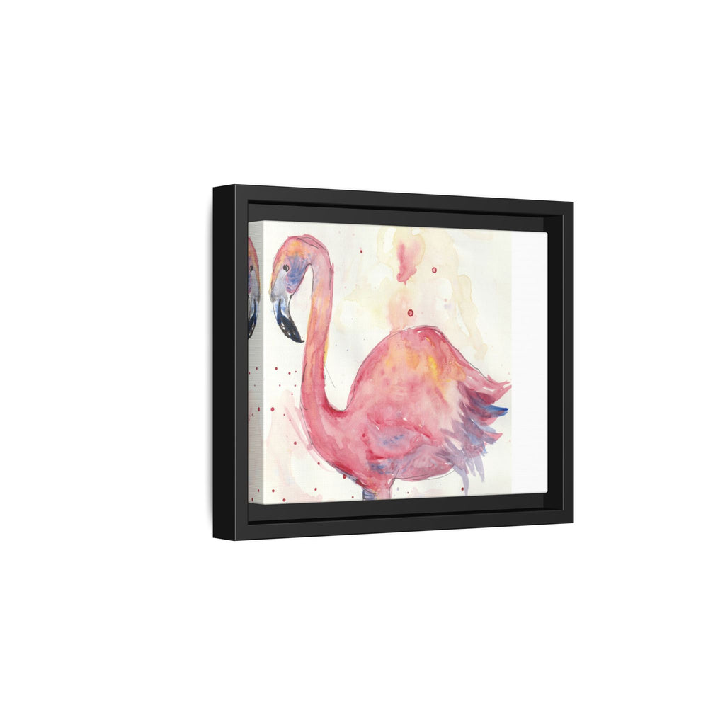 Watercolor Flamingo Dance Matte Canvas Framed Art Print of Original