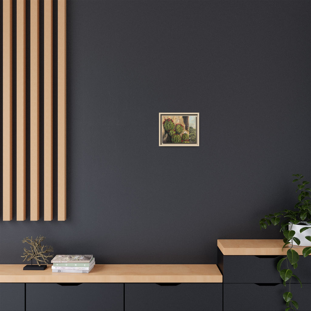 Matte Canvas Print of Original Desert Bloom, Framed (Multi-color)
