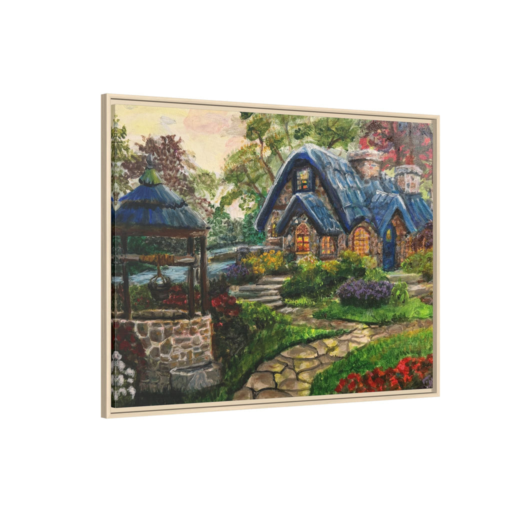 Framed Matte Canvas Cottage Well - Print of Original— Cozy Garden Pathway Print